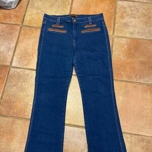 Seven for all mankind boot, cut leather trim pocket jeans